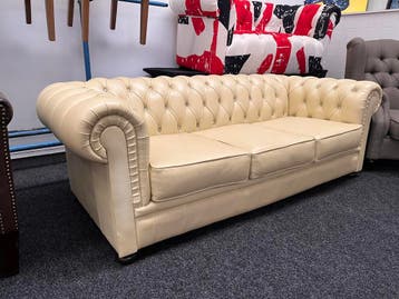 Chesterfield Maarssen  3 Zits Chesterfield Bank met Diamonds, Huis en Inrichting, Ophalen, Chesterfield, Driepersoons, Leer