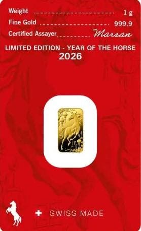 1 Gram Goudbaar - Argor-Heraeus - Year of the Horse, Verzenden, Goud