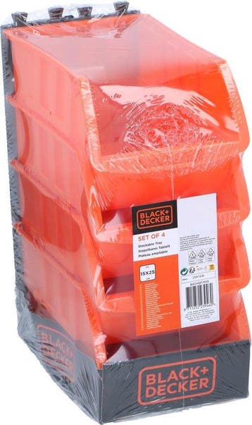2dekans | BLACK+DECKER Stapelbare Organizer Bakjes - 4 Stuks, Ophalen of Verzenden, Zo goed als nieuw