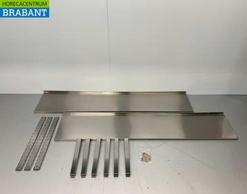 RVS Dubbel wandschap schap 200 x 40 cm Horeca, Ophalen of Verzenden, Nieuw in verpakking