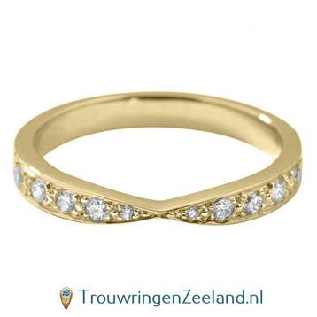 Aanschuifring in 9/18 karaat geelgoud in Twist-vorm met 1..., Sieraden, Tassen en Uiterlijk, Ringen, Verzenden, Nieuw
