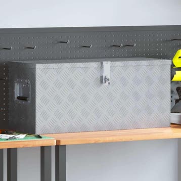 vidaXL Aluminium kist 80x30x35 cm zilverkleurig, Verzenden, Nieuw