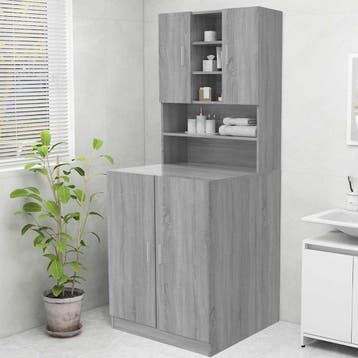 vidaXL Wasmachinekast 70,5x25,5x90 cm grijs sonoma, Witgoed en Apparatuur, Wasmachines, Verzenden, Nieuw