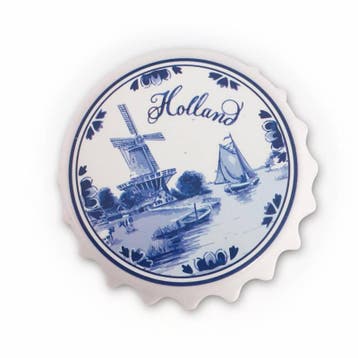 Opener magneet Molen delftsblauw Holland, Ophalen of Verzenden, Nieuw