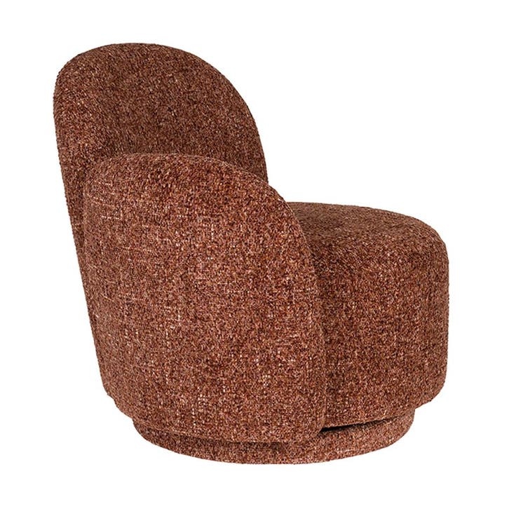 *WOONWINKEL* Dutchbone Rose Draaibare Fauteuil Bordeaux, Huis en Inrichting, Fauteuils, Nieuw, Stof, Verzenden