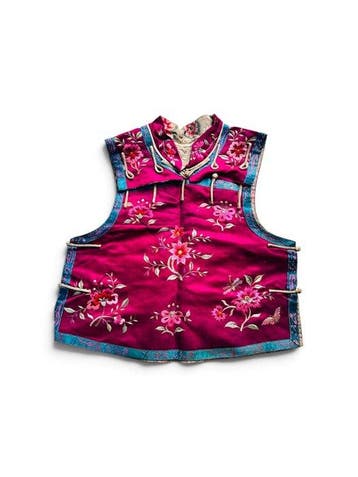 Geborduurd zijden gilet - China - Qing Dynastie (1644-1911)