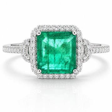 Zonder minimumprijs - Ring Platina - 1.71ct. tw. Smaragd -, Nieuw