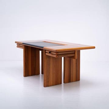 Olivetti - Hans Von Klier - Bureau - Walnoot, Leder