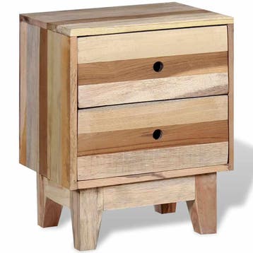 vidaXL Nachtkastje massief gerecycled hout, Minder dan 45 cm, Verzenden, Nieuw, Minder dan 55 cm