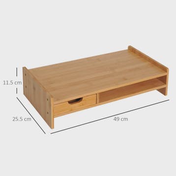 Bamboe Monitorstandaard met Lade en Opbergvak - 49x25.5x11.5, Verzenden, Nieuw