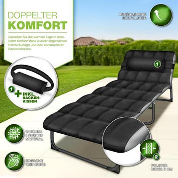 Veldbed - 1 Persoons - Kampeerbed - Stretcher - Zwart - Till, Verzenden, Zo goed als nieuw