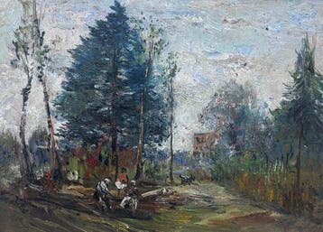 Guido Casciaro (1900-1963) - Paesaggio boschivo, Antiek en Kunst