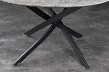 Eettafel HELIX 120 cm rond, grijze steenlook met zwart, Ophalen of Verzenden, Nieuw