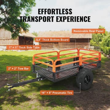 Robuuste Stalen ATV Dump Trailer - 15 cu.ft Laadvermogen, Verzenden, Nieuw