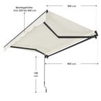 Zonnescherm / Luifel - 400 x 300 cm - Beige - Incl. Bevestig, Tuin en Terras, Verzenden, Nieuw