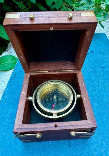 Kompas - Hout - vintage