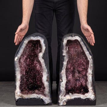 Sprankelend Amethist - 48x24x22 cm - Gelijk Paar - Geode- 55
