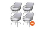 Set van 4 - GI Margriet wicker dining tuinstoelen - Taupe, Verzenden, Nieuw, Overige materialen