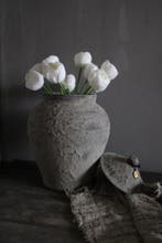 Unieke stenen kruik met deksel Kama 38 cm, Huis en Inrichting, Woonaccessoires | Vazen, Ophalen of Verzenden, Nieuw