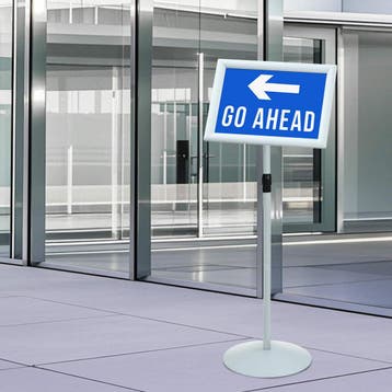 vidaXL Pedestal Posterstand Zilver 33 x 33 x 126 cm PVC en, Verzenden, Nieuw