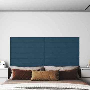 vidaXL Wandhoofdbord 12 st Blauw Fluweel, Verzenden, Nieuw, Blauw, Stof