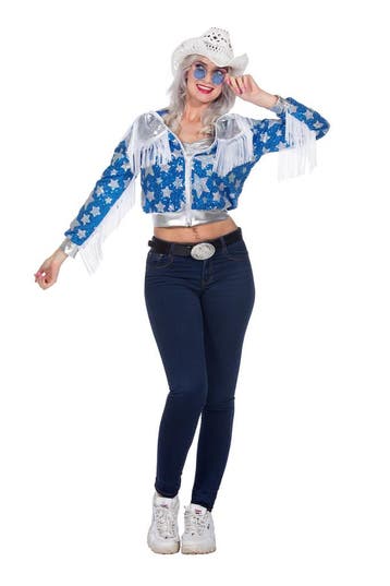 Glamorous Pailletten Jasje Sterren Vrouwen Blauw, Kleding | Dames, Carnavalskleding en Feestkleding, Ophalen of Verzenden, Nieuw