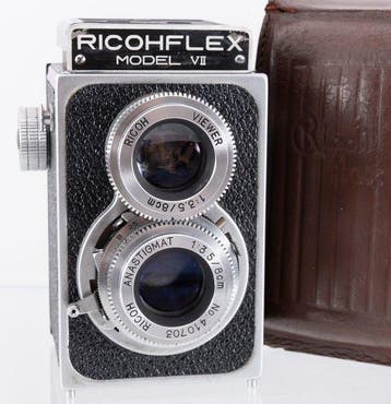 Ricoh Ricohflex Model VII + Anastigmat 3,5/8cm Leather Case, Nieuw