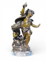 Dapres Auguste Moreau (1834-1917) - sculptuur, Putti à la, Antiek en Kunst