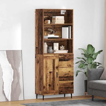 vidaXL buffetkast Oud Hout 69,5 x 34 x 180 cm Geengineerd, Minder dan 50 cm, Verzenden, Nieuw, Minder dan 100 cm