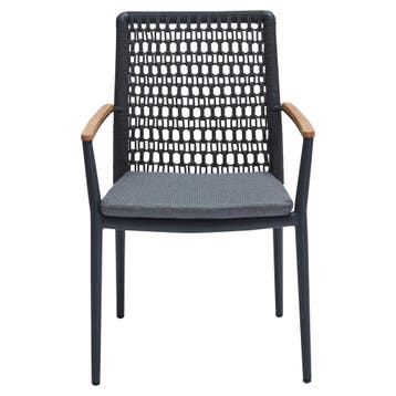 Salta dining tuinstoel rope aluminium antraciet stapelbaar, Tuin en Terras, Ophalen of Verzenden, Nieuw