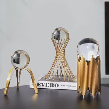 Luxe Gouden Herten & Kristallen Bol Decoratie Set voor Woonk, Verzenden, Nieuw