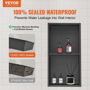 RVS Douche Niche met Dubbele Legplanken - Inbouw Wandnis voo, Verzenden, Nieuw
