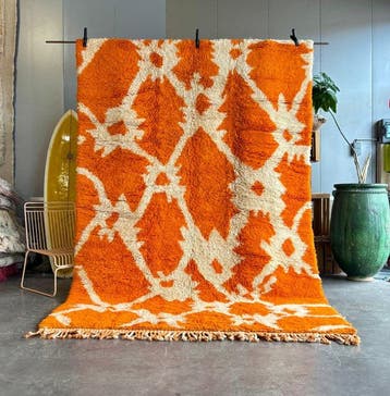 Marokkaanse Berber Mrirt oranje wol tapijt - Vloerkleed -, Nieuw