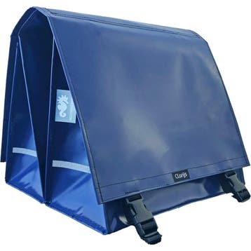 Clarijs Dubbele Fietstas XL PVC  46L met uitsparing d blauw, Verzenden, Nieuw