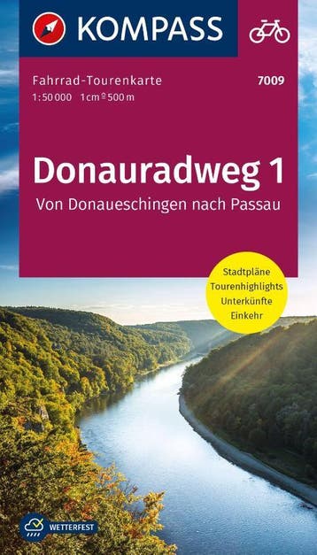 Kompass Ftk7009 Fietskaart Donauradweg 1 |  | Nieuw, Ophalen of Verzenden, Nieuw