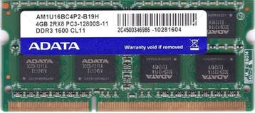 A-DATA AM1U16BC4P2-B19C – 4GB DDR3 SODIMM – 204-pin – 1600, Ophalen of Verzenden, Nieuw