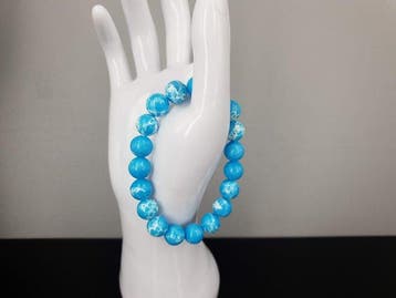 Natuurlijke Larimar-edelsteen Circuit: 14,5 cm - 15,5 cm -