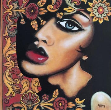 Sandra Knuyt - “Marron”. - 40 x 40 cm.
