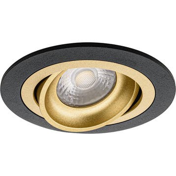 GU10 Inbouwspot Set - Mat Zwart/Goud - Inbouw Rond -, Ophalen of Verzenden, Nieuw, Overige fittingen, Plafondspot of Wandspot