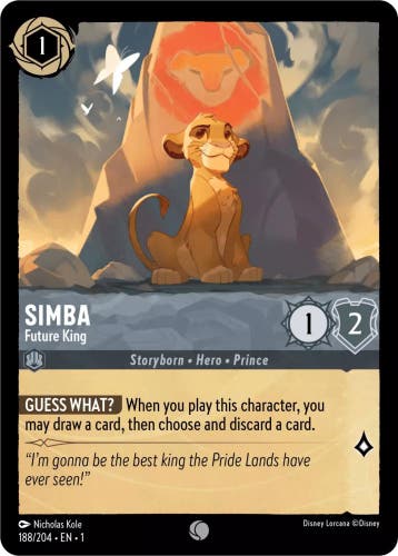 [188/204] - SIMBA - Future King ENG FOIL [M/NM], Verzamelen, Disney, Ophalen of Verzenden, Nieuw