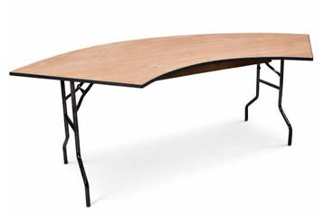 Kwartronde klaptafel 152/76cm | houten blad, Ophalen of Verzenden, Nieuw, Kunststof