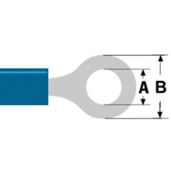 Kabelschoen - Ring (A: 4.3 mm, B: 8.0 mm, 100 stuks, Blauw), Doe-het-zelf en Verbouw, Elektra en Kabels, Verzenden, Nieuw