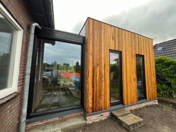 Partijen gevelbekleding Thermo Vuren Ayous en Frake rabat, Doe-het-zelf en Verbouw, Hout en Planken, Ophalen of Verzenden, Nieuw