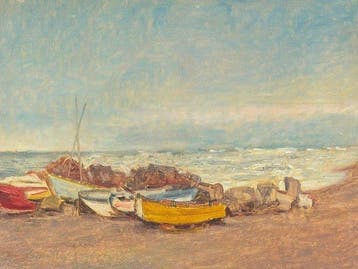 Severino Borotti (1905-1995) - Marina ligure con barche