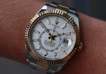 Horloge Rolex Skydweller 01/2018 full set, goede conditie, Polshorloge, Ophalen of Verzenden, Zo goed als nieuw, Goud