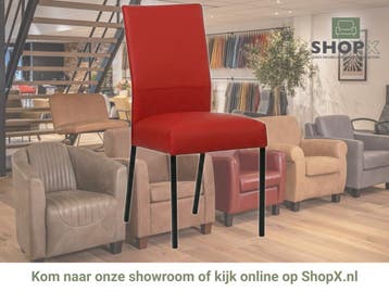 Leren eetkamerstoel Real - Toledo Ducati (rood) - Poten, Huis en Inrichting, Stoelen, Nieuw, Ophalen of Verzenden, Eén, Rood