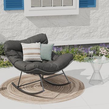 Oversized Papasan Schommelstoel Buiten - Comfortabele Lounge, Verzenden, Nieuw