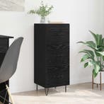 vidaXL Dressoir Zwart eiken 34 x 34.5 x 90 cm Bewerkt hout, Verzenden, Nieuw, Overige houtsoorten, Minder dan 50 cm