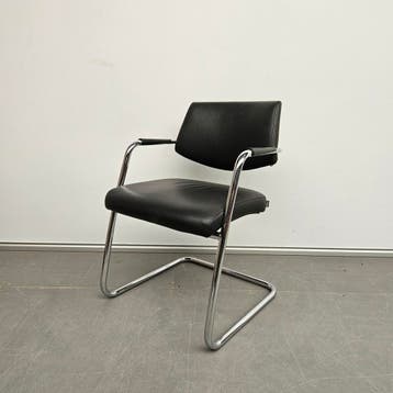 Sitland Passepartout vergaderstoel - zwart leder (alleen per, Ophalen of Verzenden, Nieuw