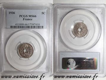 France Frankreich Km 875 5 Centimes 1936 Typ Lindauer Pcg..., Verzenden
